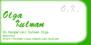 olga kulman business card